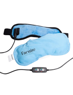 Antifaz hidrocalor con USB para alivio ocular.